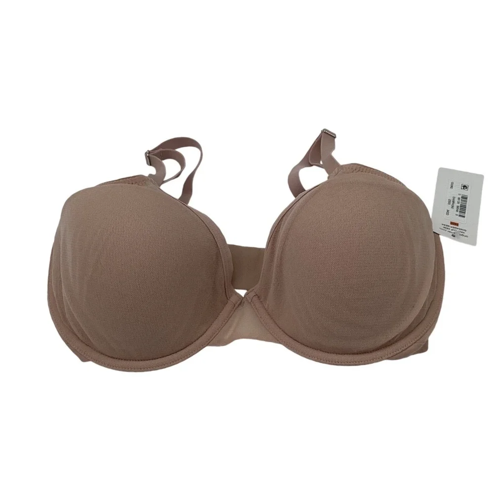On Gossamer Champagne Half Cup Demi Gossamer Mesh Bra 34DD‎ G3362 New
